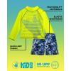image:imageBody Glove Baby Toddler Boys Swim Set  2 Piece UPF 50 Quick Dry Swim Trunks and Rash Guard for Boys Kids Swimwear 2T4TYellow Swirl Surf