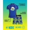 image:imageBody Glove Boys Swim Set  2 Piece Boys Swim Trunks with Rash Guard UV Protection Swimsuit Kids Bathing Suits Sizes 412Royal Blue Palm Trees