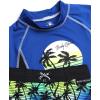 image:imageBody Glove Boys Swim Set  2 Piece Boys Swim Trunks with Rash Guard UV Protection Swimsuit Kids Bathing Suits Sizes 412Royal Blue Palm Trees