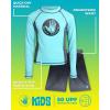 image:imageBody Glove Boys Swim Set  2 Piece Boys Swim Trunks with Rash Guard UV Protection Swimsuit Kids Bathing Suits Sizes 412Turquoise Black Dots