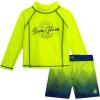 image:imageBody Glove Baby Toddler Boys Swim Set  2 Piece UPF 50 Quick Dry Swim Trunks and Rash Guard for Boys Kids Swimwear 2T4TNeon GreenBlue