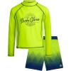 image:imageBody Glove Boys Swim Set  2 Piece Boys Swim Trunks with Rash Guard UV Protection Swimsuit Kids Bathing Suits Sizes 412Neon GreenBlue