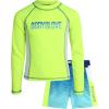 image:imageBody Glove Boys Swim Set  2 Piece Boys Swim Trunks with Rash Guard UV Protection Swimsuit Kids Bathing Suits Sizes 412YellowRoyal Blue