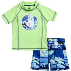 image:imageBody Glove Baby Toddler Boys Swim Set  2 Piece UPF 50 Quick Dry Swim Trunks and Rash Guard for Boys Kids Swimwear 2T4TLime Blue Beach