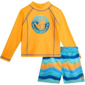 image:imageBody Glove Baby Toddler Boys Swim Set  2 Piece UPF 50 Quick Dry Swim Trunks and Rash Guard for Boys Kids Swimwear 2T4TOrange Turquoise