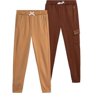 image:imageBody Glove Girls Sweatpants  2 Pack Basic Active Fleece Cargo Sweatpants for Girls  Kids Joggers with PocketsBrownSand