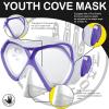 image:imageAquatic Cove Mask Snorkel and Fins Set LargeXLarge with Panoramic View Tempered Glass Silicone Goggle Free Breathing AntiLeak Dry Top Flex Tube for Snorkeling Swimming Scuba Diving SM Pure White