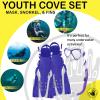 image:imageAquatic Cove Mask Snorkel and Fins Set LargeXLarge with Panoramic View Tempered Glass Silicone Goggle Free Breathing AntiLeak Dry Top Flex Tube for Snorkeling Swimming Scuba Diving SM Pure White