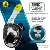image:imageBody Glove  Free Breathing Snorkel Full FACE MASK Setwith FINSTravel BagAnti FogAnti LeakPanoramic ViewCamera MountOpen WaterScuba DivingSnorkeling GearSET LXL  913