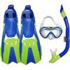 image:imageBody Glove Aquatic  Grape Youth  Mask Snorkel Fins Set  Snorkeling Diving and SwimmingTempered GlassSiliconeFlex TubeSnorkel Dry topSplash Guard LXL