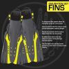 image:imageBody Glove Azores Adults Snorkel Set with Panoramic View Tempered Glass Diving Mask Silicone Goggle Swimming Fins AntiLeak Dry Top Flex Tube for Snorkeling Swimming Scuba DivingCitrusBlack