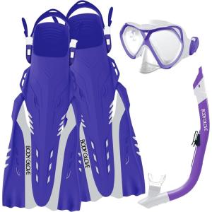 image:imageAquatic Cove Mask Snorkel and Fins Set LargeXLarge Pure White