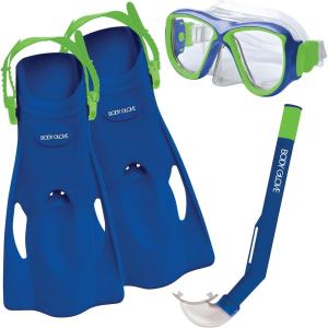 image:imageBody Glove Aquatic Mischief Mask Snorkel and Fins SetBlueLime