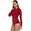 image:imageBody Glove Womens Smoothies Sleek Solid Long Sleeve Rashguard with UPF 50Cranberry