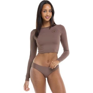 image:imageBody Glove Womens Let It Be Long Sleeve Crop Top Rashguard with UPF 50Latte