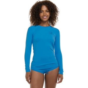 image:imageBody Glove Womens Smoothies Sleek Solid Long Sleeve Rashguard with UPF 50Blue Wave