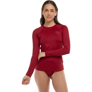 image:imageBody Glove Womens Smoothies Sleek Solid Long Sleeve Rashguard with UPF 50Cranberry