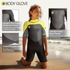 image:imageBody Glove Phoenix 2mm Kids Wetsuit for Boys Girls Neoprene BackZip Short Sleeve Springsuit Size 816 Keep Warm in Cold Water for Water Sports Swimming Surfing Snorkeling DivingBLKYEL