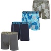4pk - 2 Prints 2 Solids Blue & Grey Colors