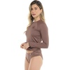 image:imageBody Glove Womens Smoothies Sleek Solid Long Sleeve Rashguard with UPF 50Latte