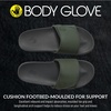 image:imageBody Glove Mens Slides Cushioned Slideon Sandal Slippers with Padded Adjustable StrapOliveDark GreyBlack