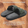image:imageBody Glove Mens Slides Cushioned Slideon Sandal Slippers with Padded Adjustable StrapOliveDark GreyBlack