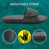 image:imageBody Glove Mens Slides Cushioned Slideon Sandal Slippers with Padded Adjustable StrapOliveDark GreyBlack