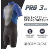 image:imageBody Glove Pro3 Men Shorty Spring Wetsuit 21mm  Back Zip  Quadra Flex 4 Way Stretch  Thermal Lightweight Performance  for Surfing Bodyboarding Swimming Snorkeling and Scuba DivingNavy