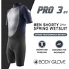 image:imageBody Glove Pro3 Men Shorty Spring Wetsuit 21mm  Back Zip  Quadra Flex 4 Way Stretch  Thermal Lightweight Performance  for Surfing Bodyboarding Swimming Snorkeling and Scuba DivingBlack