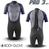 image:imageBody Glove Pro3 Men Shorty Spring Wetsuit 21mm  Back Zip  Quadra Flex 4 Way Stretch  Thermal Lightweight Performance  for Surfing Bodyboarding Swimming Snorkeling and Scuba DivingBlack