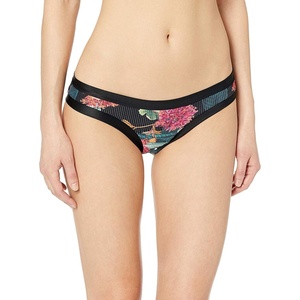 image:imageBody Glove Womens Audrey Low Rise Bikini Bottom SwimsuitCleo Black Floral Rib