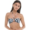 image:imageBody Glove Womens Irene Bandeau Bikini Top Swimsuit with Sashtie BackGlow Zebra Print