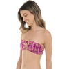 image:imageBody Glove Womens Juno Bandeau Bikini Top  Front PeekaBoo Adjustable Tie Back Bow DetailBonnie Pink Plaid