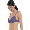 image:imageBody Glove Womens Smoothies Greta Solid Molded Cup Underwire Push Up Bikini TopIris Blue