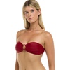 image:imageBody Glove Womens Smoothies Irene Solid Bandeau Bikini Top Swimsuit with Sashtie BackCranberry