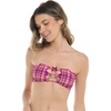 image:imageBody Glove Womens Juno Bandeau Bikini Top  Front PeekaBoo Adjustable Tie Back Bow DetailBonnie Pink Plaid