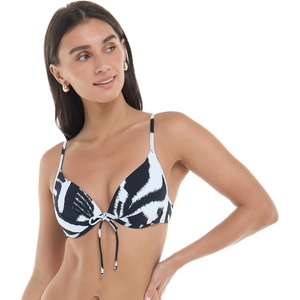 image:imageBody Glove Womens Greta Solid Molded Cup Underwire Push Up Bikini TopGlow Zebra Print