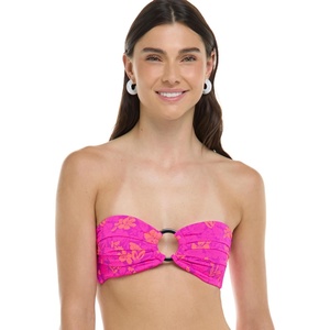 image:imageBody Glove Womens Irene Bandeau Bikini Top Swimsuit with Sashtie BackPuako Hawaiin Floral