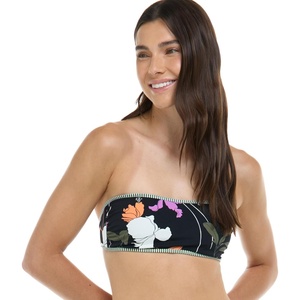 image:imageBody Glove Womens Kai Bandeau Bikini Top Swimsuit with Sashtie BackDreamy FloralStripe Reversible