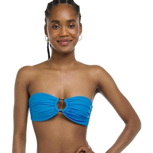 image:imageBody Glove Womens Smoothies Irene Solid Bandeau Bikini Top Swimsuit with Sashtie BackBlue Wave
