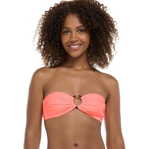 image:imageBody Glove Womens Smoothies Irene Solid Bandeau Bikini Top Swimsuit with Sashtie BackCoral