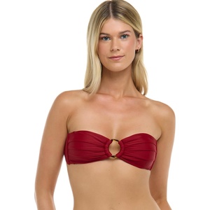 image:imageBody Glove Womens Smoothies Irene Solid Bandeau Bikini Top Swimsuit with Sashtie BackCranberry