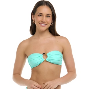 image:imageBody Glove Womens Smoothies Irene Solid Bandeau Bikini Top Swimsuit with Sashtie BackSea Mist