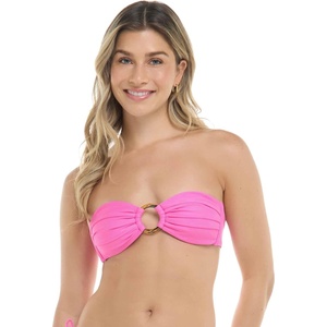 image:imageBody Glove Womens Smoothies Irene Solid Bandeau Bikini Top Swimsuit with Sashtie BackSugar Plum