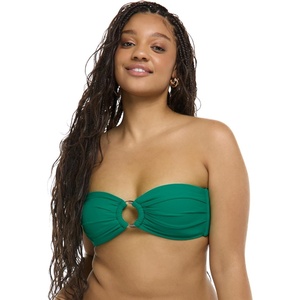 image:imageBody Glove Womens Smoothies Irene Solid Bandeau Bikini Top Swimsuit with Sashtie BackViridian Green
