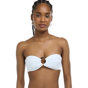 image:imageBody Glove Womens Smoothies Irene Solid Bandeau Bikini Top Swimsuit with Sashtie BackWhite Snow