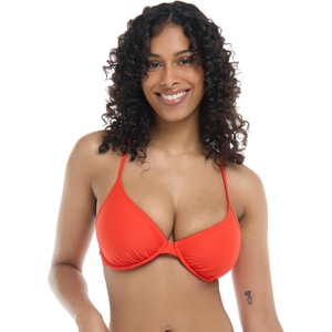 image:imageBody Glove Womens Smoothies Solo Solid Underwire Cup Bikini Top Swimsuit with Adjustable 2Way Back DetailPoppy Red