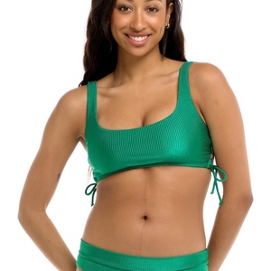 image:imageBody Glove Womens Standard Maxim Crop Bikini Top SwimsuitNifty Emerald Rib