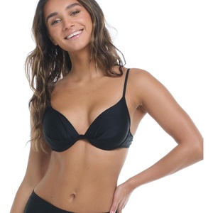 image:imageBody Glove Womens Standard Smoothies Greta Solid Molded Cup Underwire Push Up Bikini TopBlack