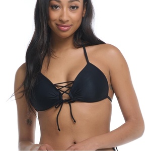 image:imageBody Glove Smoothies Baby Love Solid Molded Cup Triangle Push Up Bikini Top SwimsuitBlack